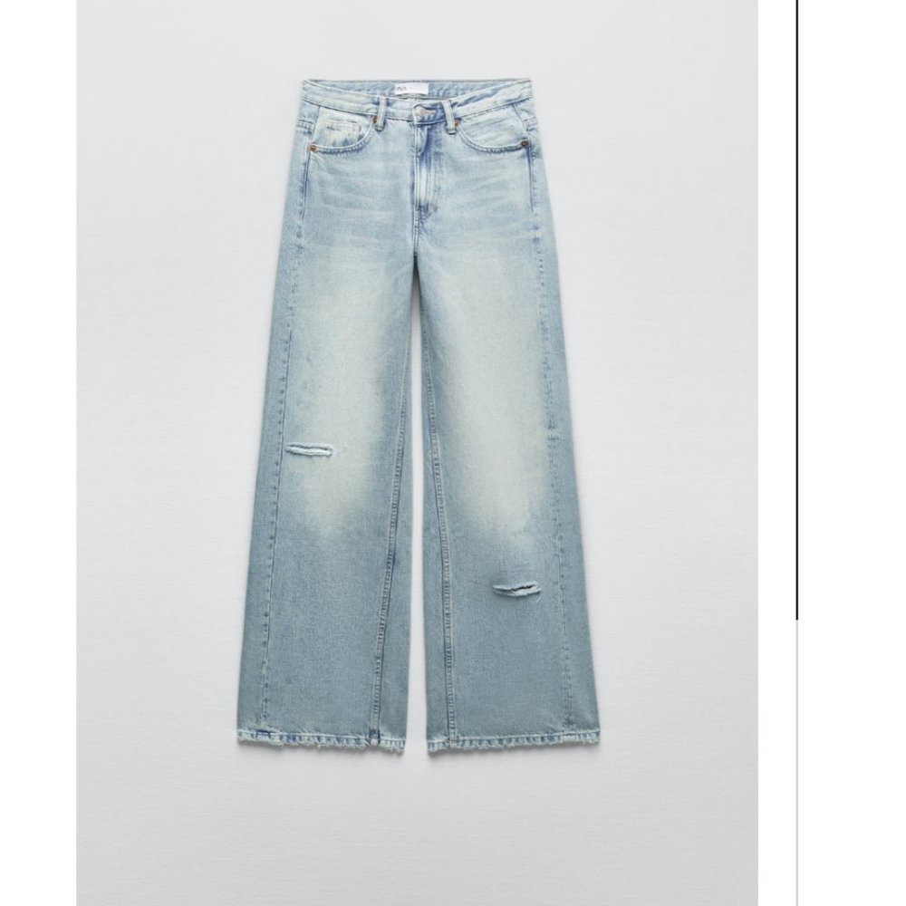 Zara High Rise Wide Leg Jeans